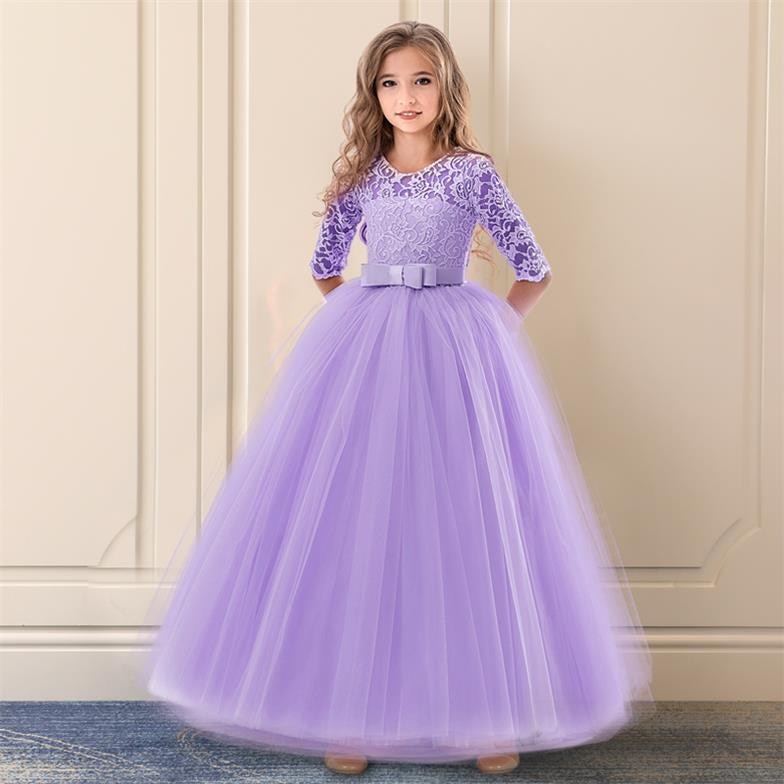 Long Tulle Elegant Princess Girls Party Dress