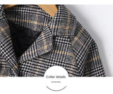 Kids Woolen Double-breasted Lapel  Trench Coat