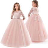Long Tulle Elegant Princess Girls Party Dress