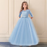 Long Tulle Elegant Princess Girls Party Dress
