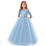 Long Tulle Elegant Princess Girls Party Dress