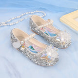 Disney Princess Frozen Elsa Girl's Soft Sole Crystal Pearly Shiny Shoes