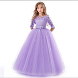 Long Tulle Elegant Princess Girls Party Dress