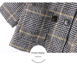 Kids Woolen Double-breasted Lapel  Trench Coat