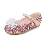 Disney Princess Frozen Elsa Girl's Soft Sole Crystal Pearly Shiny Shoes