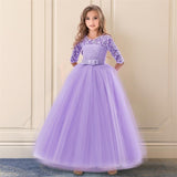 Long Tulle Elegant Princess Girls Party Dress
