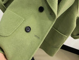 Kids Woolen Double-breasted Lapel  Trench Coat