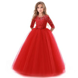 Long Tulle Elegant Princess Girls Party Dress