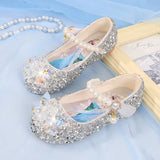 Disney Princess Frozen Elsa Girl's Soft Sole Crystal Pearly Shiny Shoes