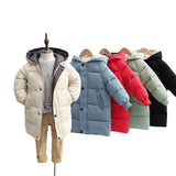 Cotton-Padded Warm Down Coat Parka Long Jacket