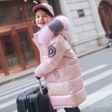 Girls Shiny Hooded Jacket Waterproof Parka  Coat 5-14 Year