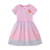Girls Rainbow Princess Animal Pattern Party Dress