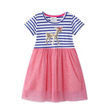 Girls Rainbow Princess Animal Pattern Party Dress