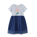 Girls Rainbow Princess Animal Pattern Party Dress