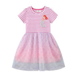 Girls Rainbow Princess Animal Pattern Party Dress