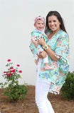 Mother Daughter Flower Kimono Outfit